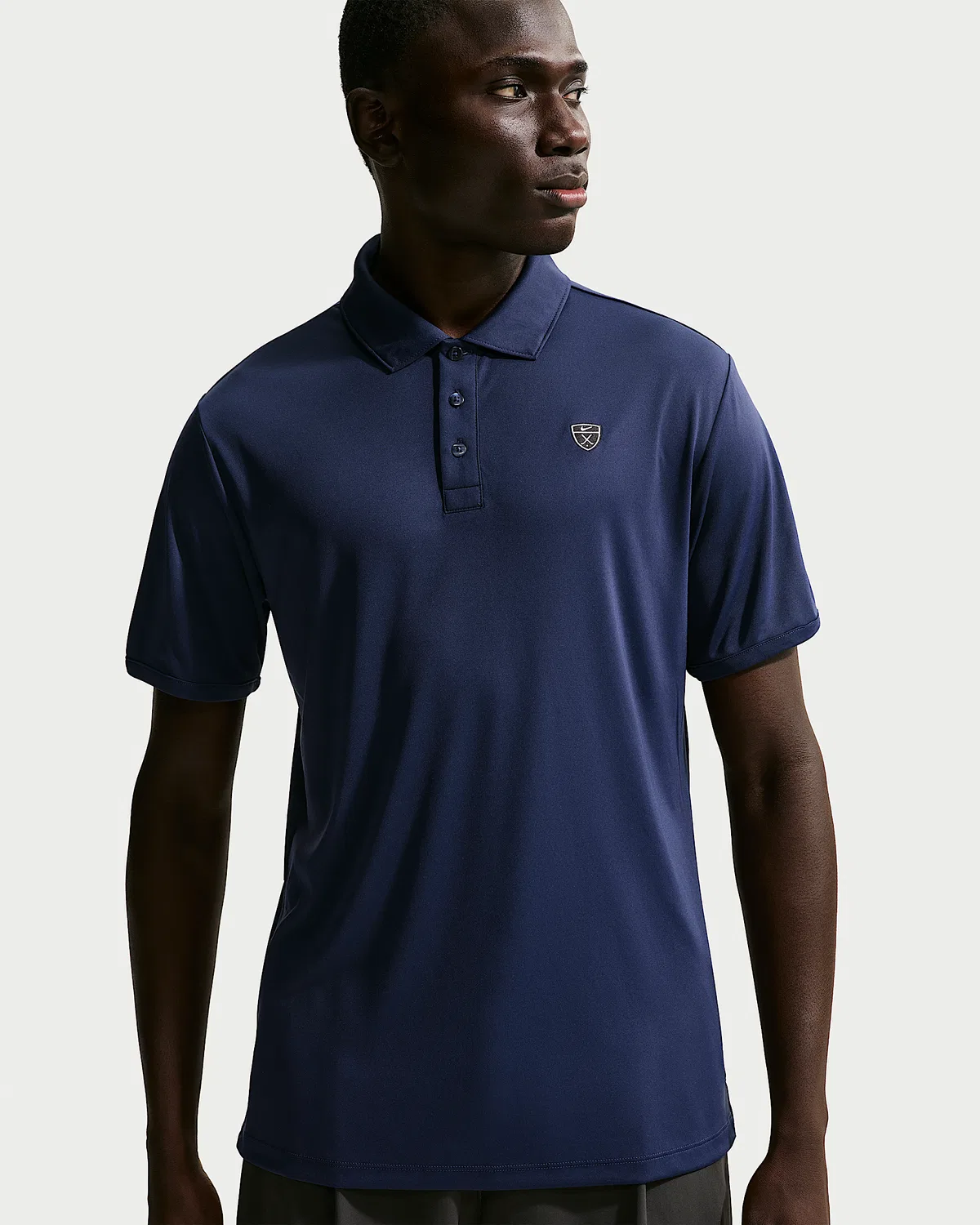 Мужское поло Nike Par Dri-FIT с логотипом на груди, College Navy/White