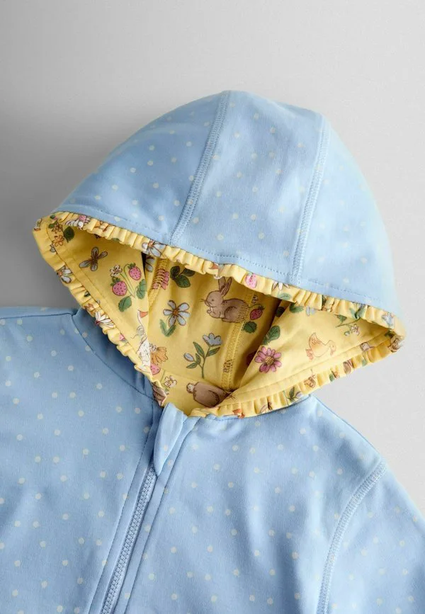Двусторонняя толстовка на молнии с изображением утки и кролика. Jojo Maman Bébé, Light Yellow — фото 3