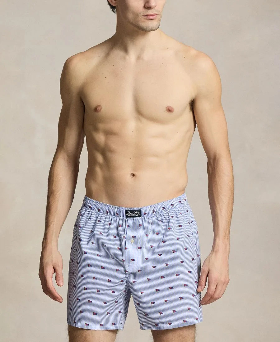 Мужские классические тканые боксерские трусы Polo Ralph Lauren, Pennant Flag Stripe