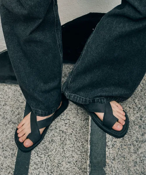 Унисекс сандалии из нубука Jerusalem Sandals ECHO чёрные