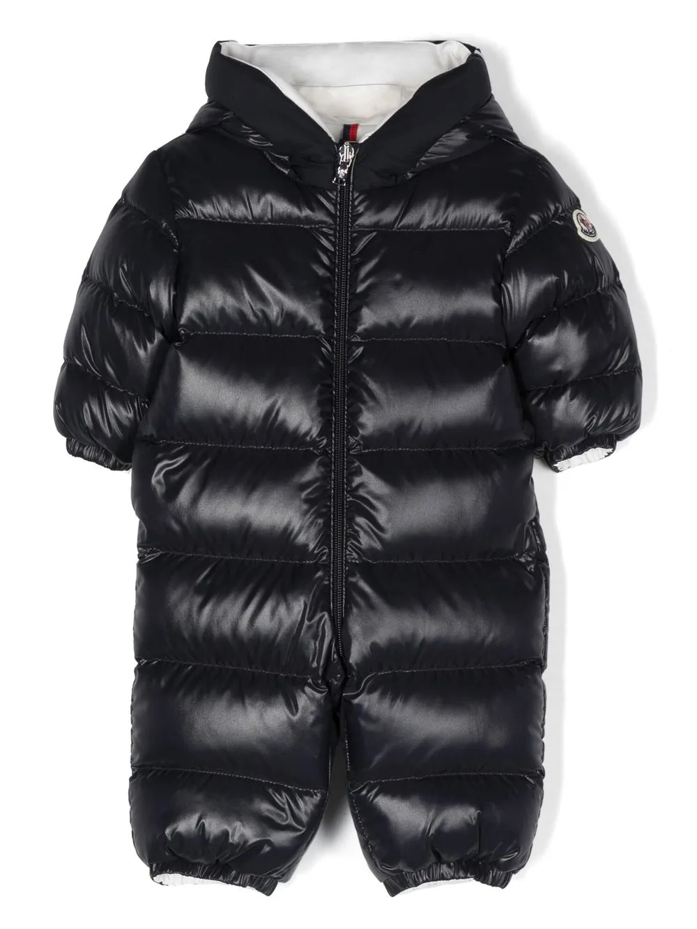 

Дутый комбинезон с нашивкой-логотипом Moncler Enfant, синий
