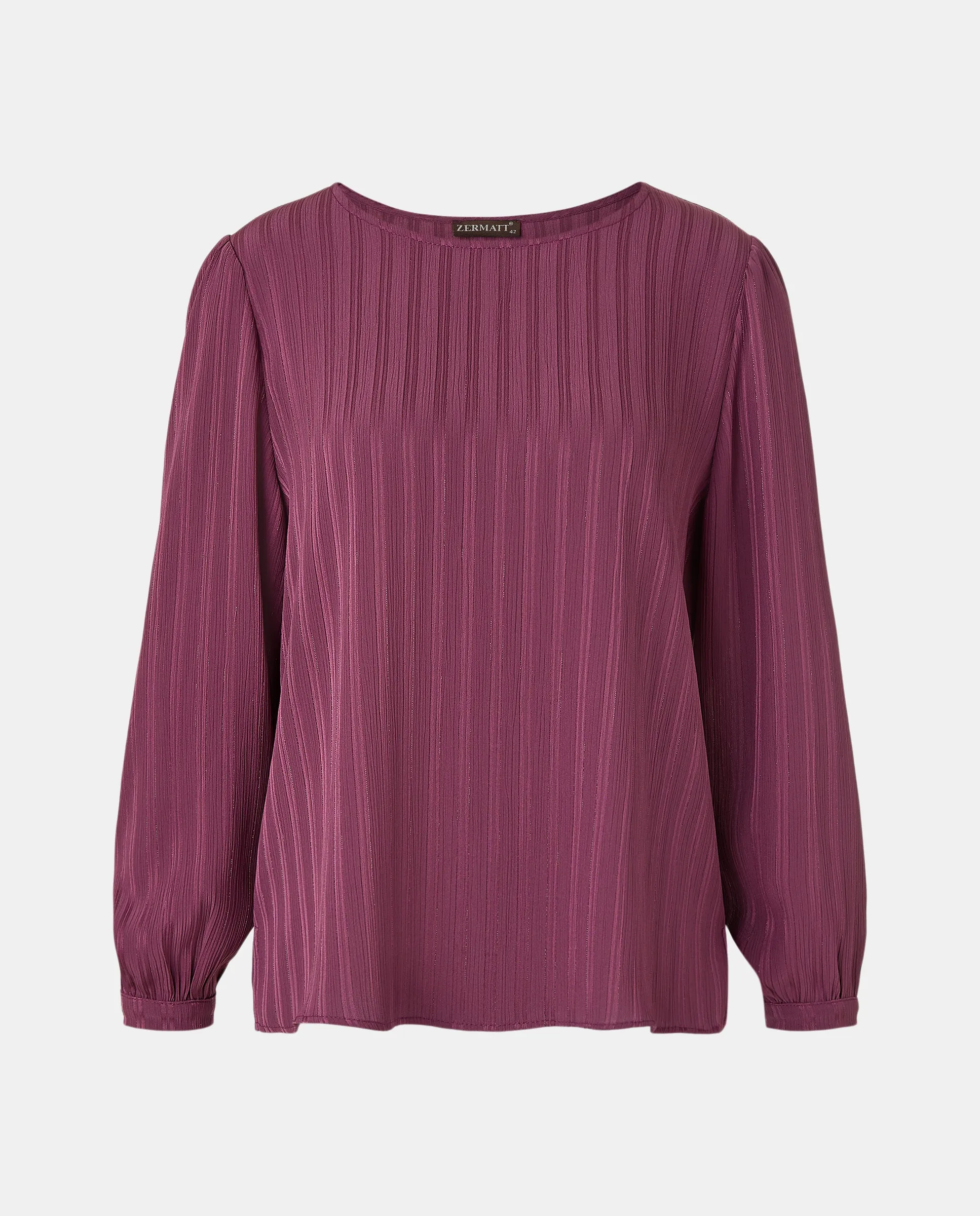 

Женская однотонная блузка с длинным рукавом Zermatt, баклажановый