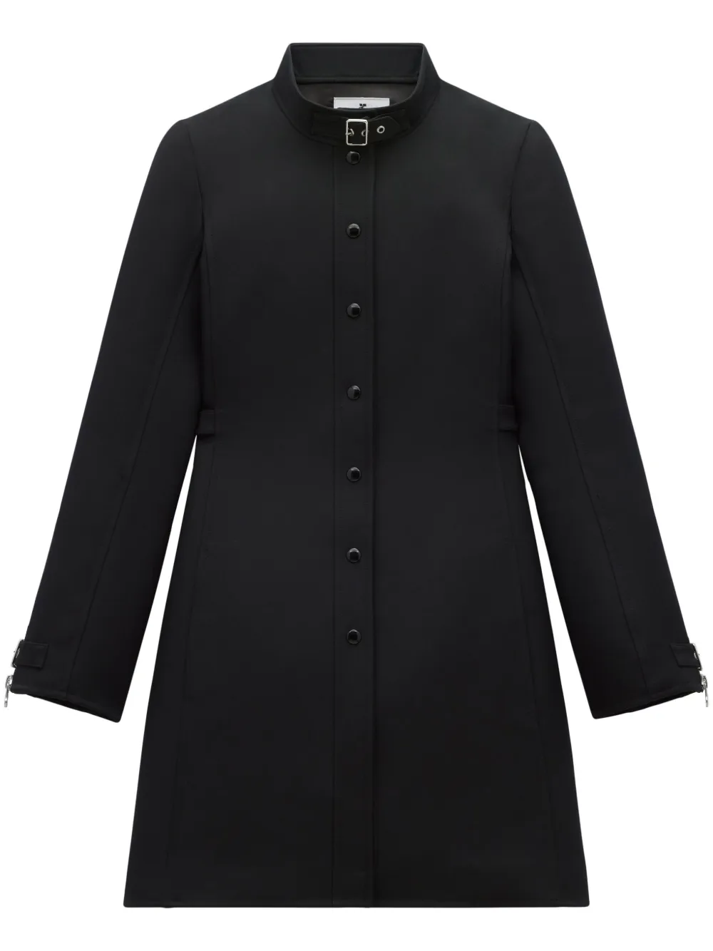 

Твиловое пальто с пряжками Courrèges, черный