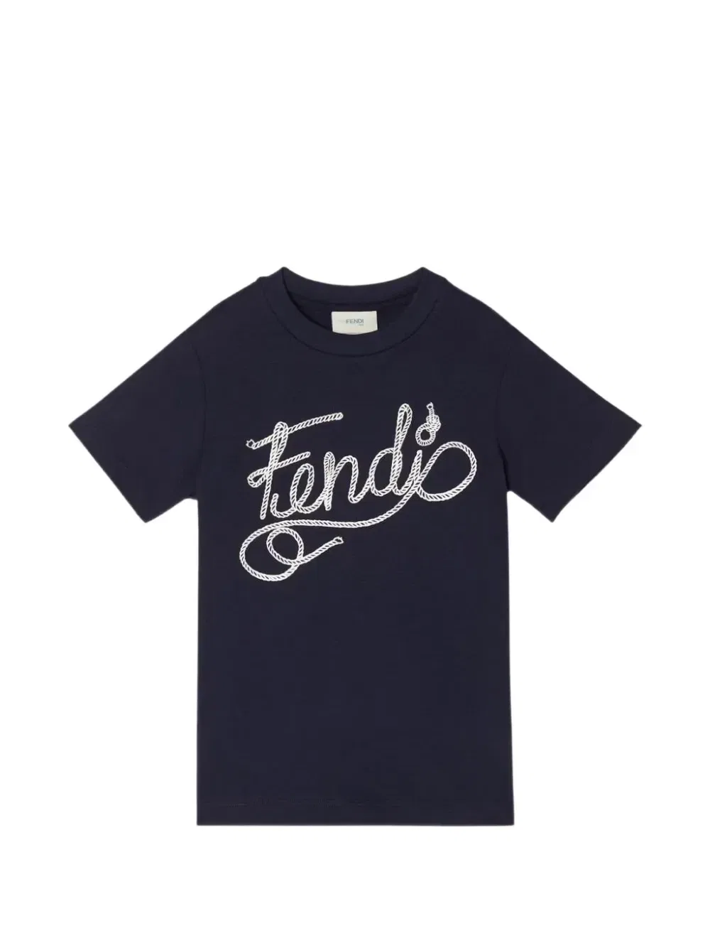 Футболка с логотипом-канатом Fendi Kids, синий