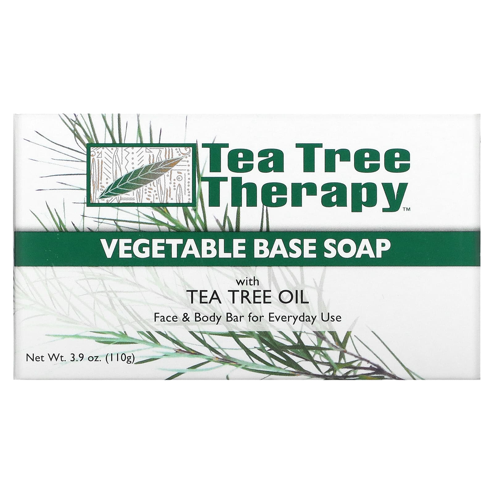 

Tea Tree Therapy Мыло на растительной основе с маслом чайного дерева брусок 3.9 унций (110 г)