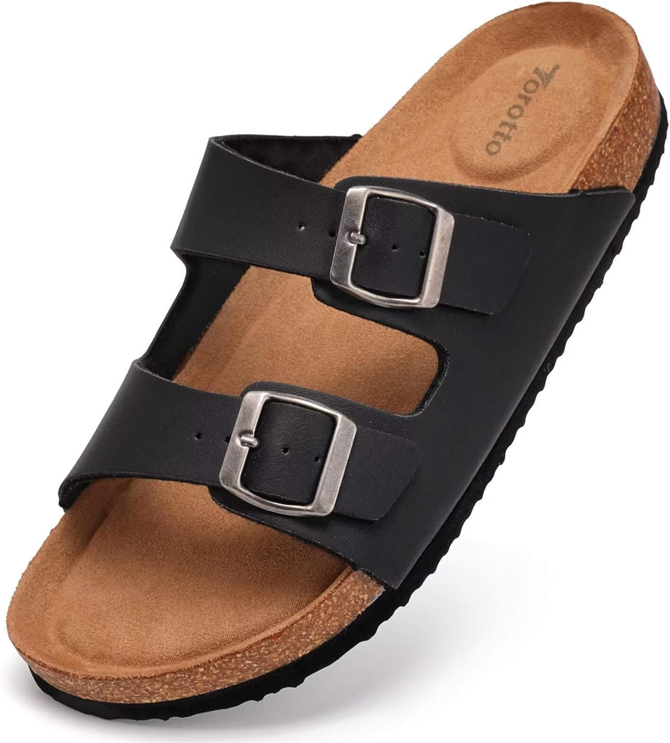 

Мужские сандалии Torotto на пробковой подошве с открытым носком и регулируемыми ремешками для ходьбы, Пляж, Дом, черный