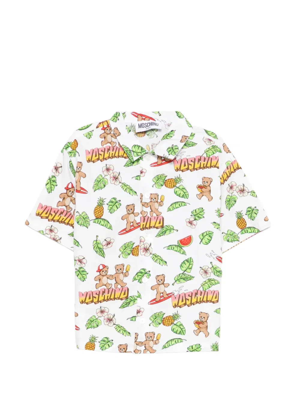 Рубашка с логотипом Moschino Kids, белый