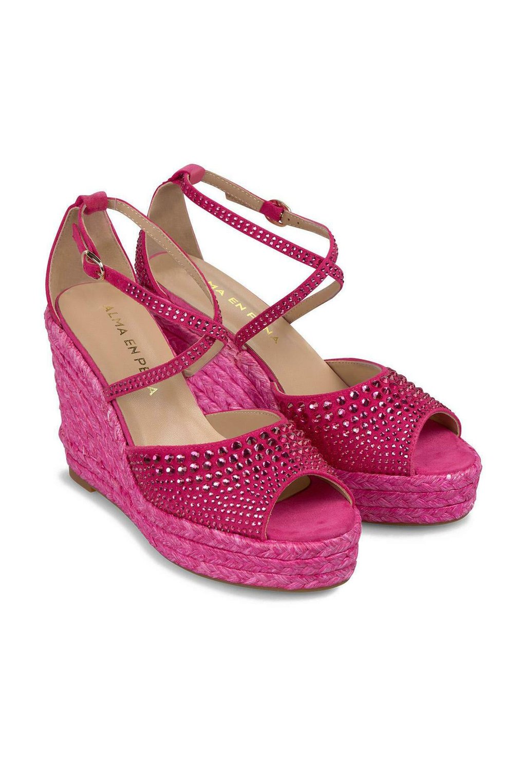 Босоножки на танкетке Espadrilles Alma en Pena, цвет Fucsia Jaspeado — фото 3