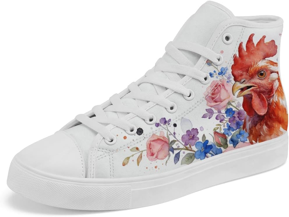

Кеды Rooster высокие на шнуровке для женщин и мужчин, повседневные высокие кеды Chebing, белый