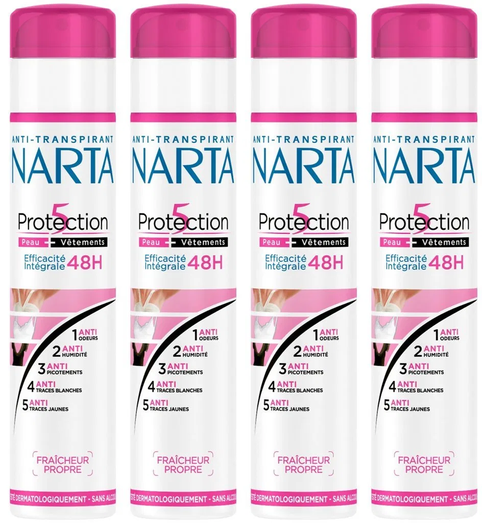 Антиперспирант-спрей NARTA Protection 5, 200 мл, набор из 4 штук Narta