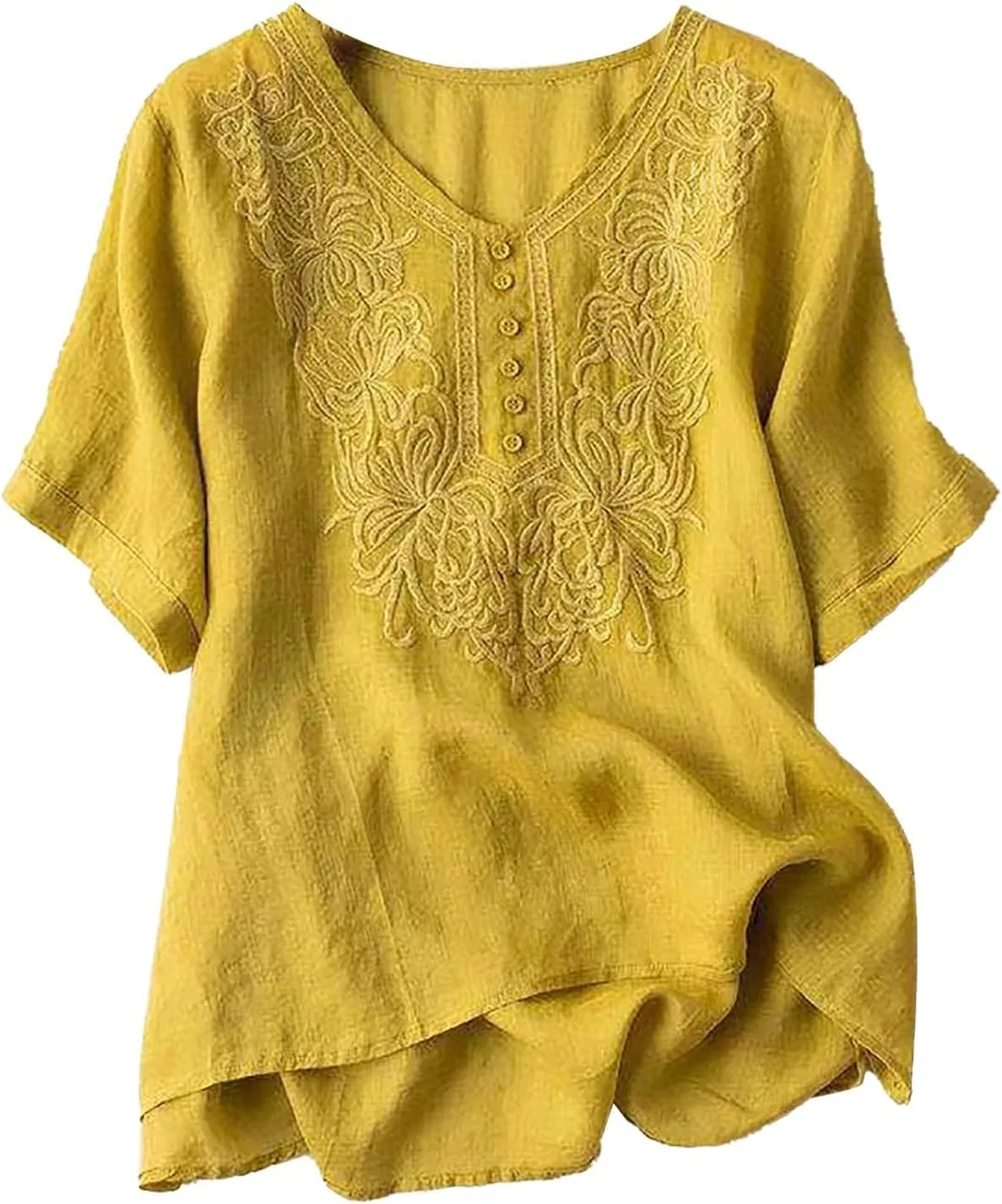 Футболка женская повседневная с запахом, короткий рукав, X5-yellow