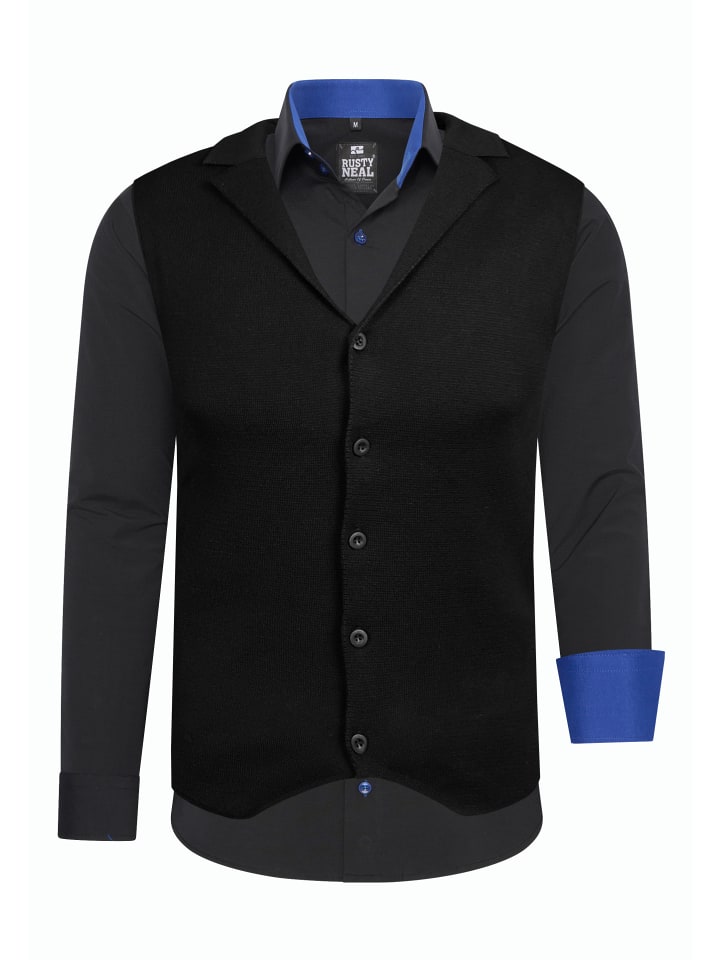 

Rusty Neal Комплект из двух предметов: рубашка и жилет, черный / Sax