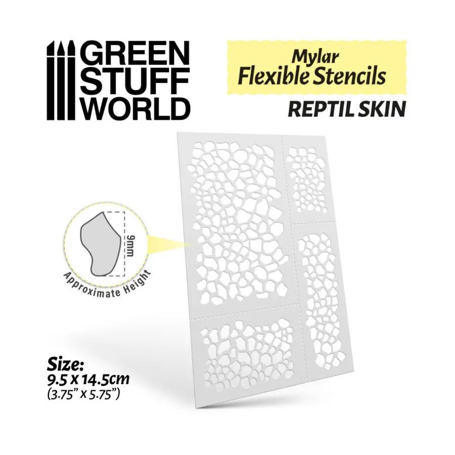 

Гибкие майларовые трафареты - кожа рептилий, Accessories - Tape, Stencils, Adhesives, & Masking (Green Stuff World)