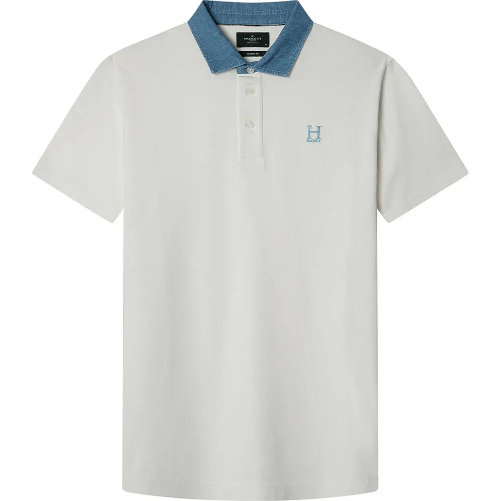 

Поло с коротким рукавом Hackett Heritage Contrast, белый