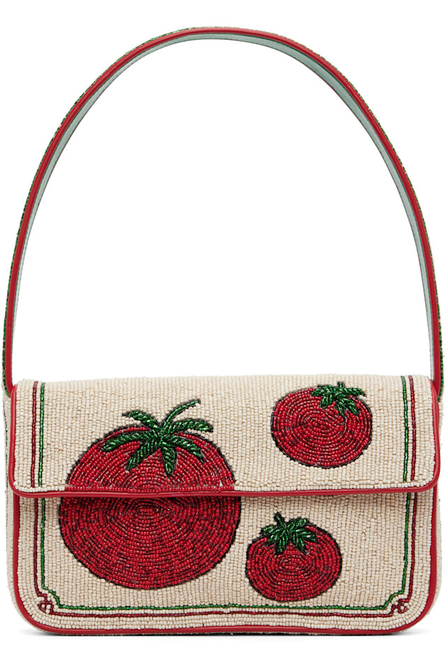 

Сумка Tommy с бисером Staud, цвет tomato