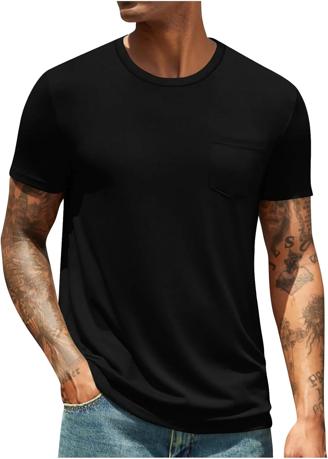 

Мужская футболка с коротким рукавом и круглым вырезом, легкая и мягкая