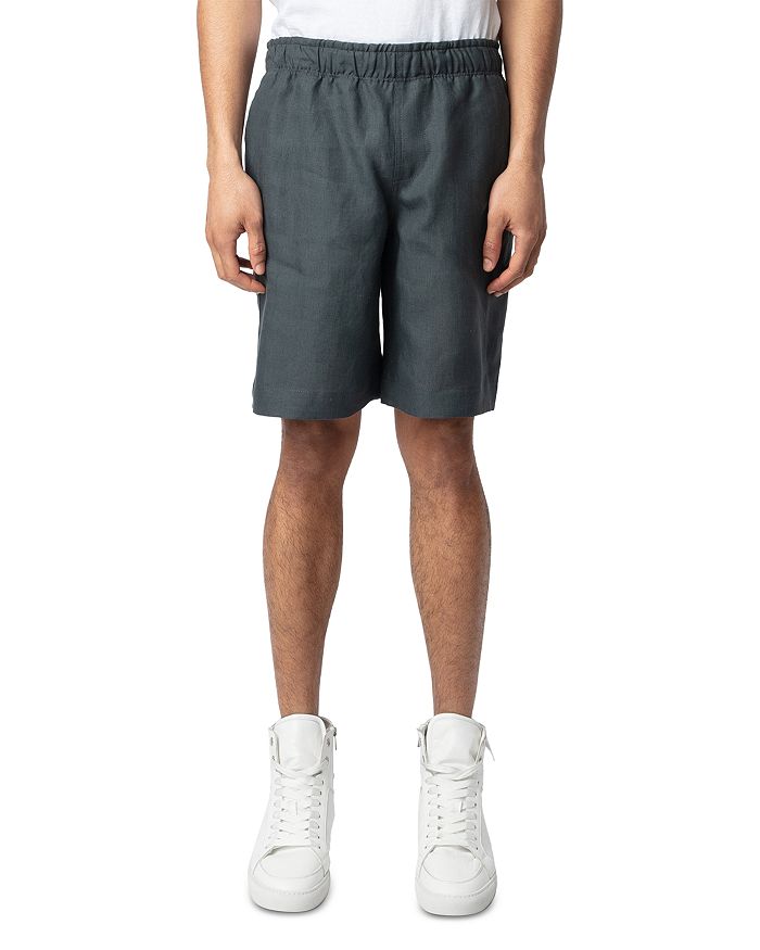 

Шорты из льна Regular Fit на резинке Zadig & Voltaire, серый