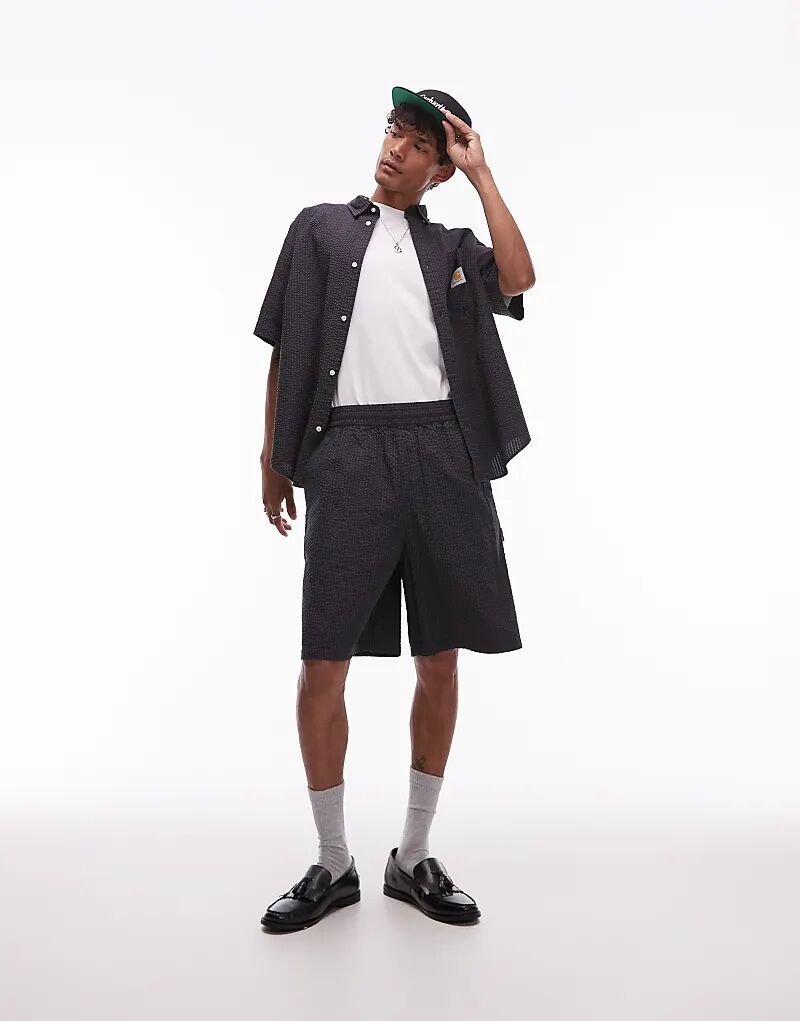 

Укороченный комбинезон Carhartt WIP Toland Seersucker Regular Fit черного цвета
