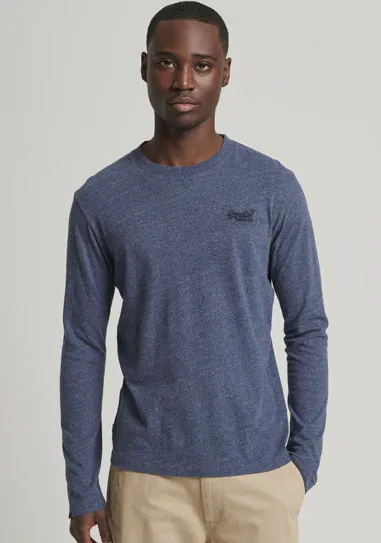 

Рубашка с длинными рукавами Superdry "VINTAGE LOGO EMB LS T", синий