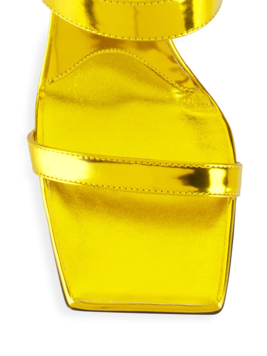 Сандалии из металлизированной кожи Marinetti Giuseppe Zanotti, цвет Lemon — фото 4