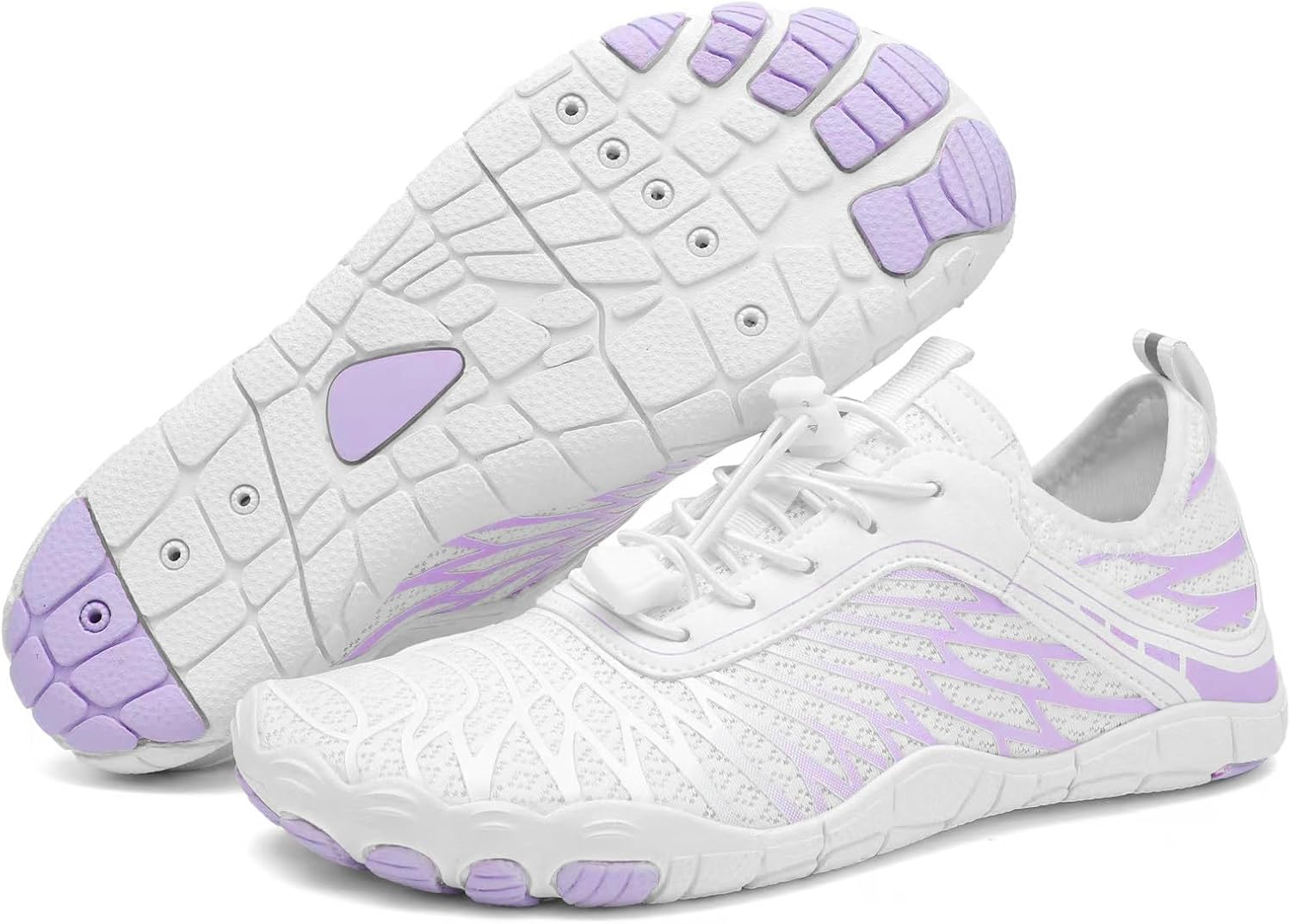 

Кроссовки Teuivhy Hike для женщин и мужчин, дышащие и нескользящие, широкие для пальцев, водонепроницаемые спортивные обувь, белый/фиолетовый