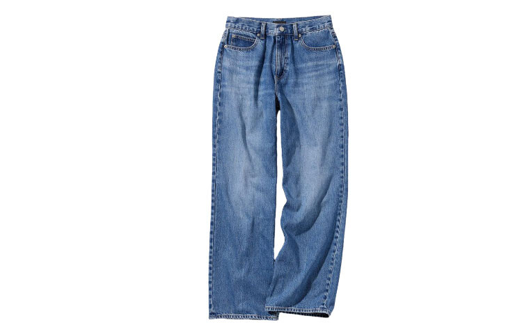 

Джинсы Uniqlo женские прямые широкие, синий