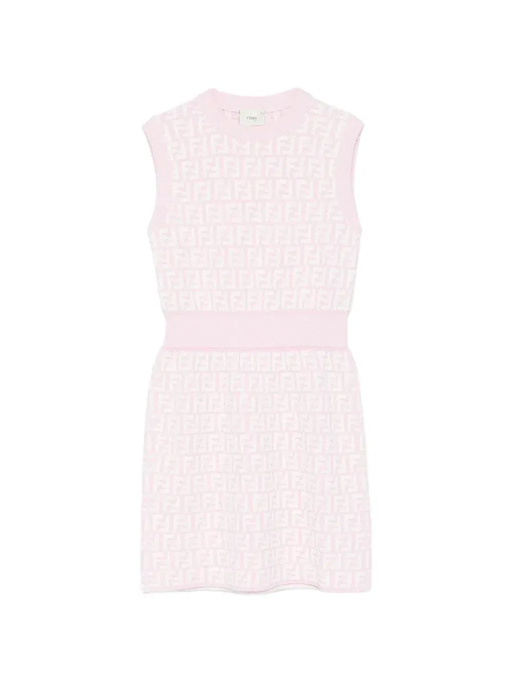 Платье без рукавов с логотипом FF Fendi Kids, розовый
