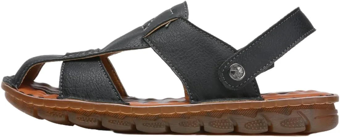 

Мужские сандалии Shaire, кожаные, с закрытым носком, для пляжа и улицы, черный