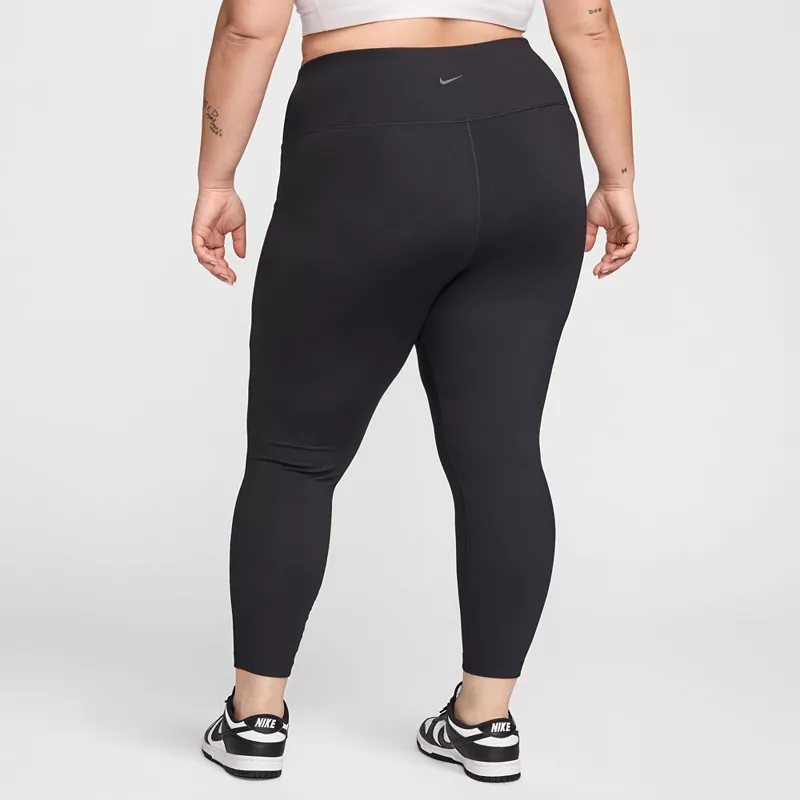 Женские леггинсы Nike One с высокой талией 7/8 и карманами (большие размеры), черный — фото 3
