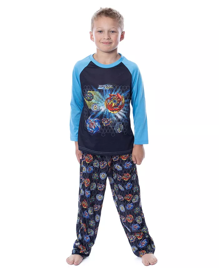

Мальчиковый комплект пижамы Burst Spinner Tops с принтом и рукавом реглан Beyblade, синий