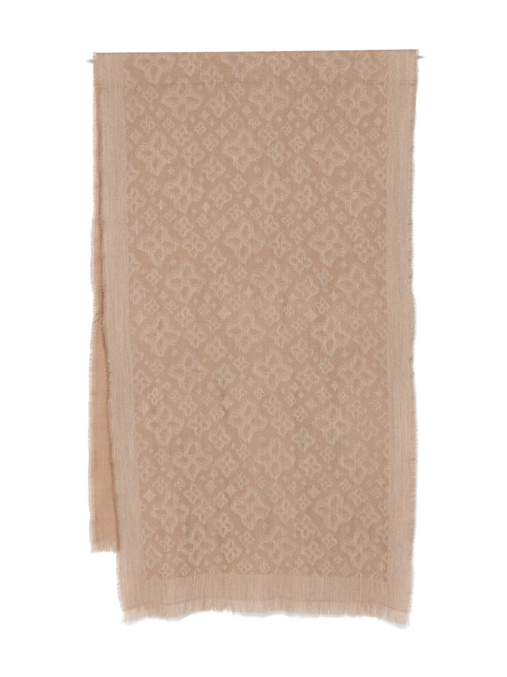 

Узорчатый шарф с бахромой Tagliatore, коричневый