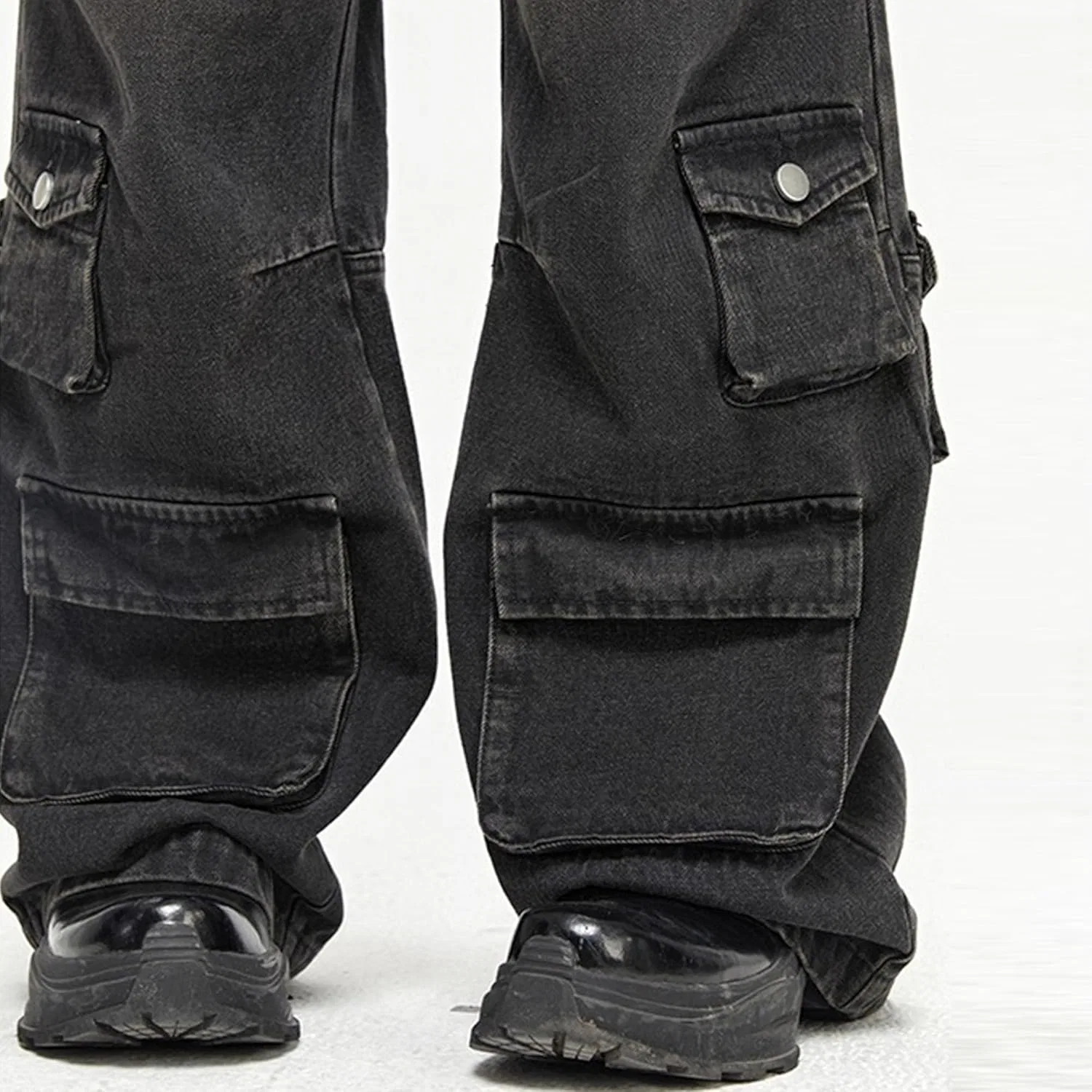 Джинсы свободные Baggy Cargo, Black — фото 4