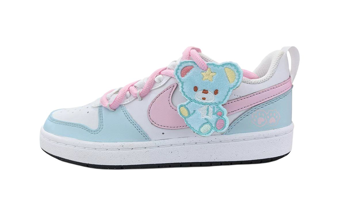 

Низкие износостойкие кроссовки для скейтбординга Court Borough Ice Blue Bear для подростков Nike, синий/розовый