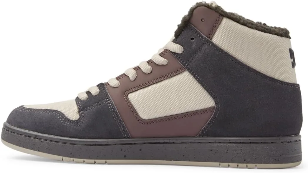 Мужские высокие кожаные кроссовки DC Shoes Manteca 4 Hi WR, светло-серый/темно-серый — фото 3