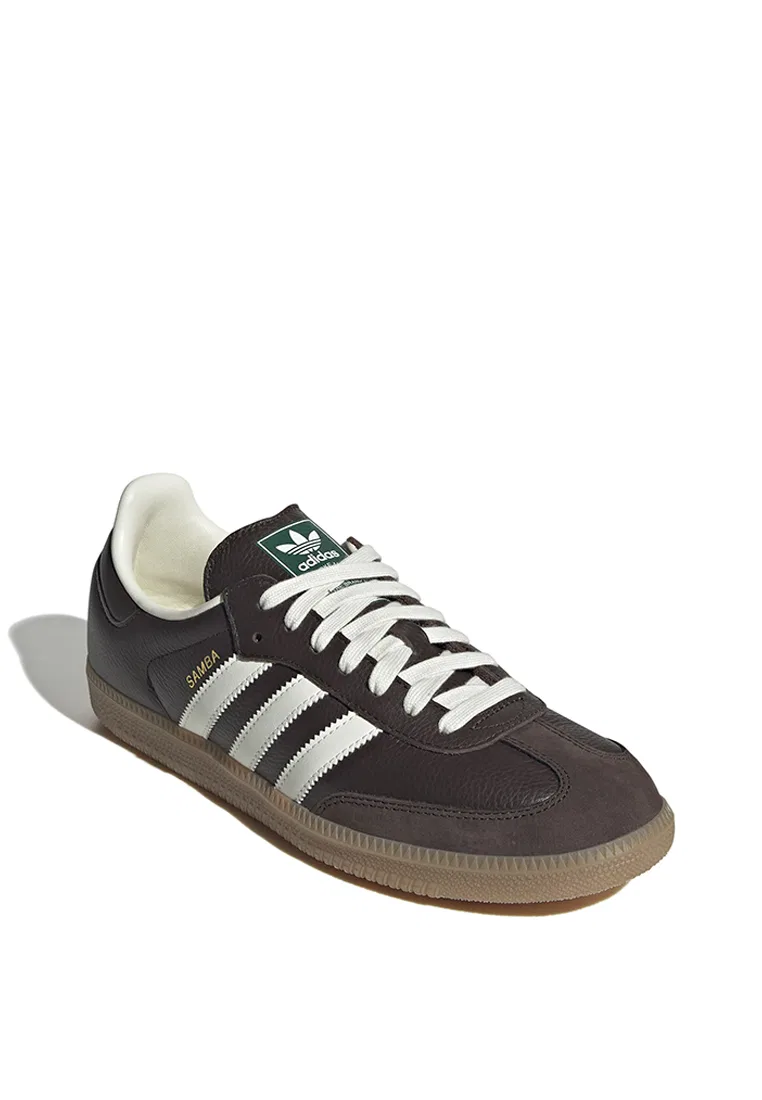 Кроссовки, низкие, Samba OG, Adidas, белый/темно-коричневый — фото 2