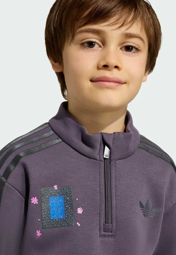 Свободная толстовка с круглым вырезом в стиле minecraft Adidas Originals, Dark Purple — фото 3