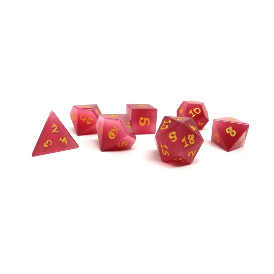 

Розовый кошачий глаз с золотом (7), Dice - 7 Piece Poly Sets - Assorted (Easy Roller Dice)