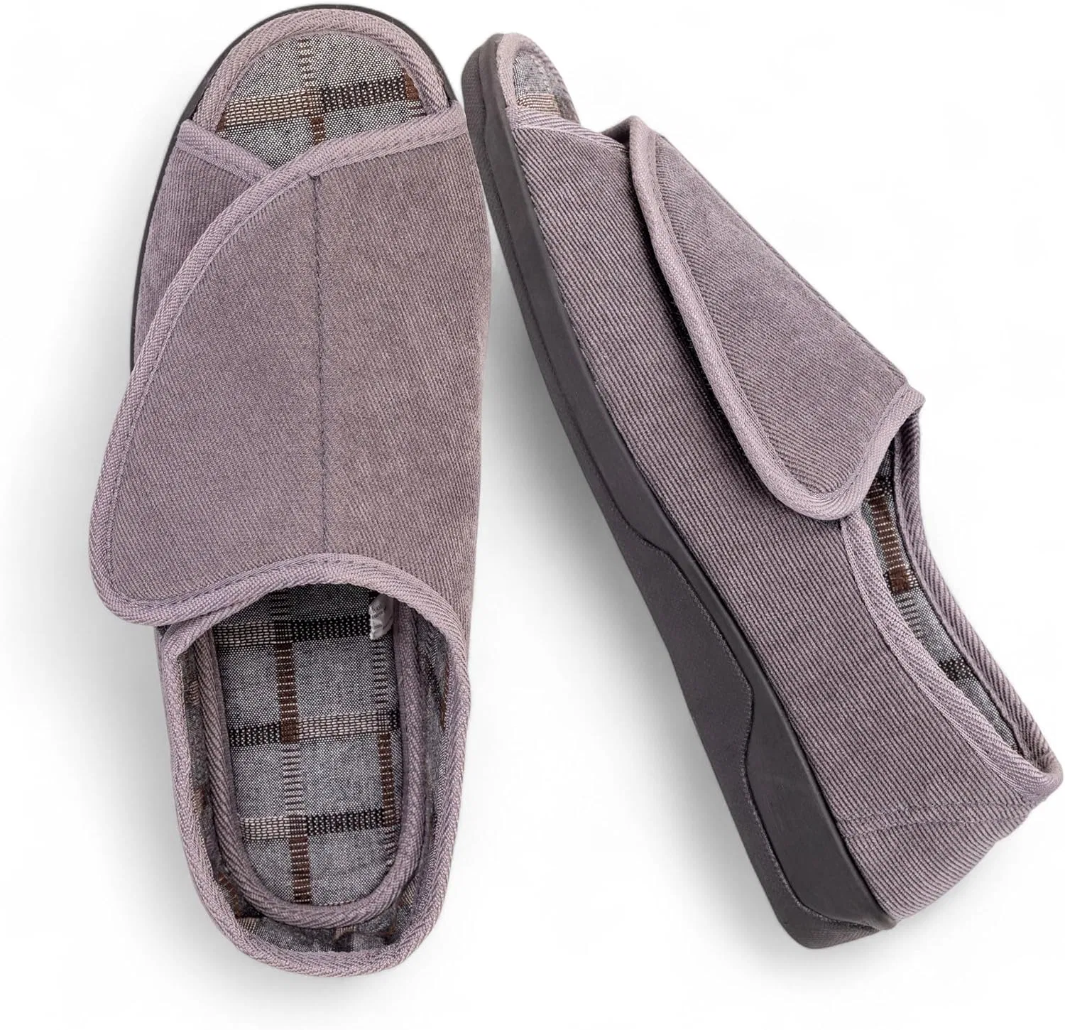 Тапочки с регулируемыми застежками, Grey EUROPEAN SOFTEST