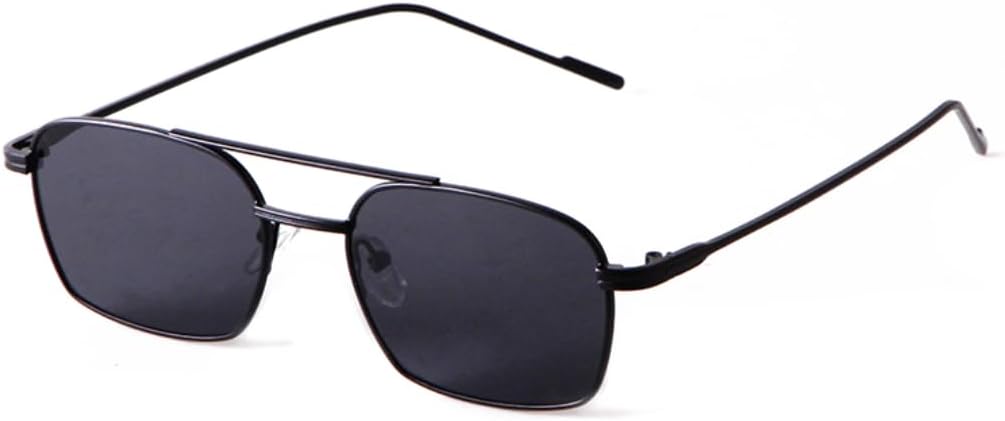 

Модные прямоугольные солнцезащитные очки для женщин в стиле ретро с морскими линзами, металлические, для мужчин с двойной перемычкой, защита от УФ-излучения UV400 VFDHN, 1