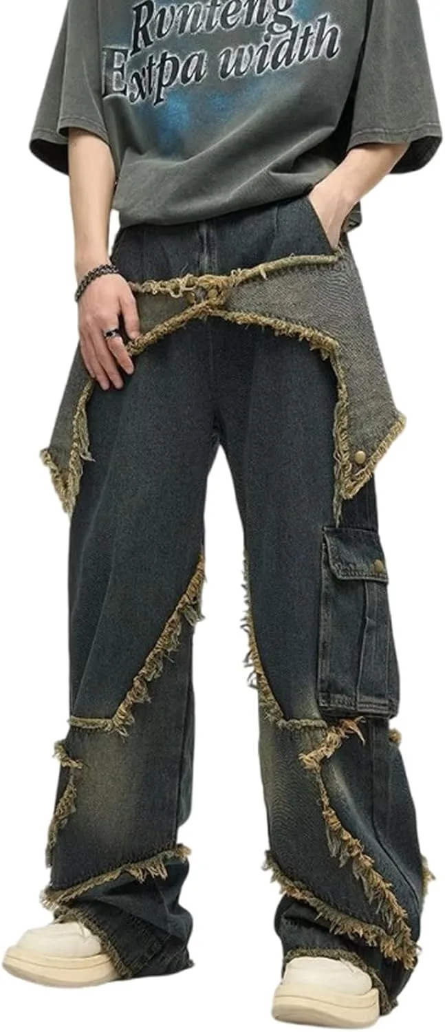 

Джинсы Y2K в стиле хип-хоп, прямые, свободные CBDAO