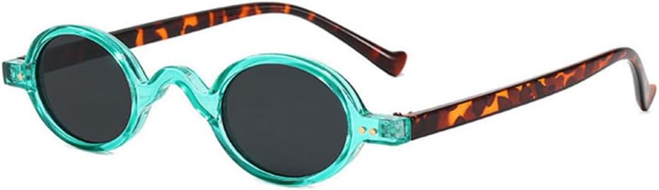 

Модные маленькие круглые солнцезащитные очки для женщин, классический винтажный стиль стимпанк, мужские солнцезащитные очки с защитой от УФ-излучения UV400, овальная женская оправа generic, Green Leopard Grey