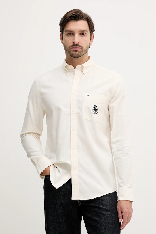 

Хлопковая рубашка Tommy Hilfiger, бежевый