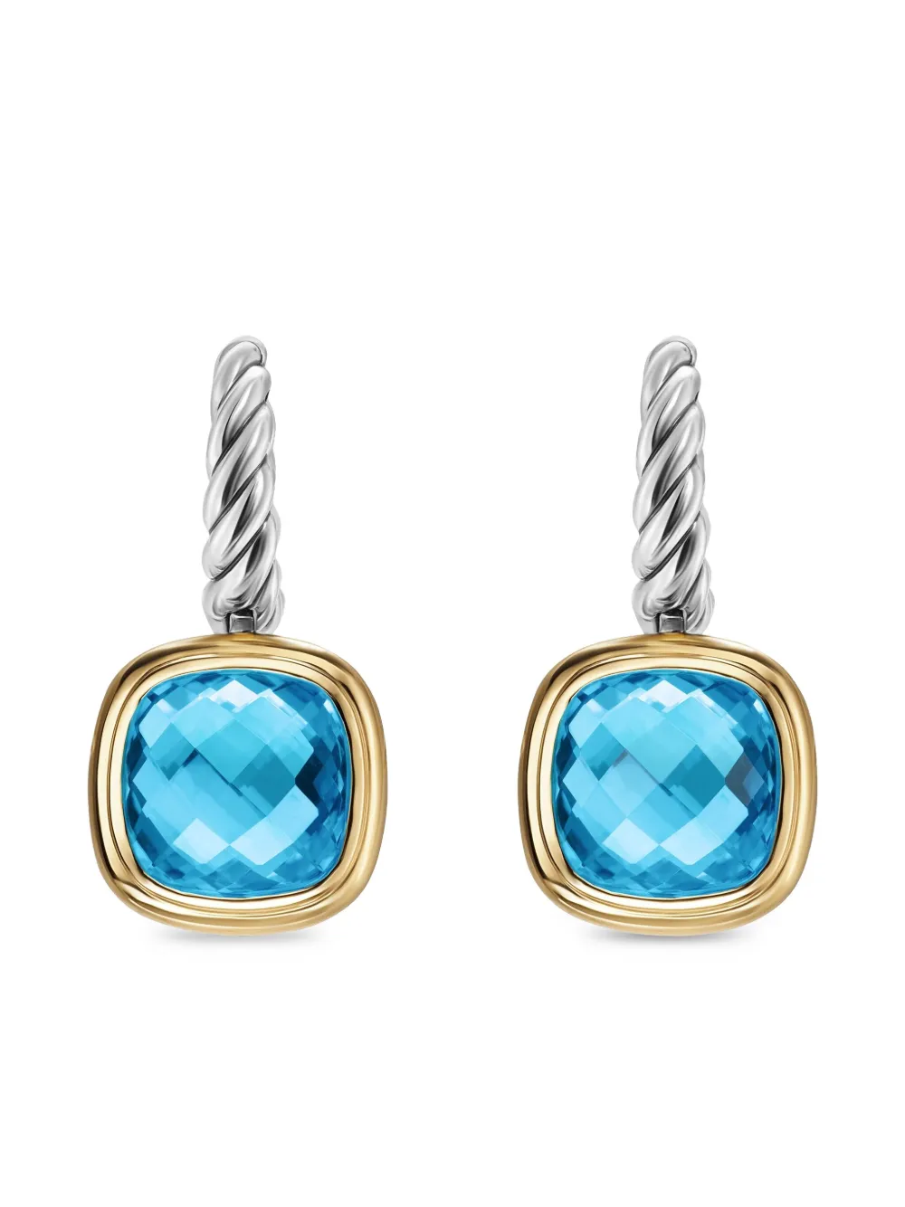 

Серьги-подвески Albion из желтого золота и серебра с топазом David Yurman, серебяный