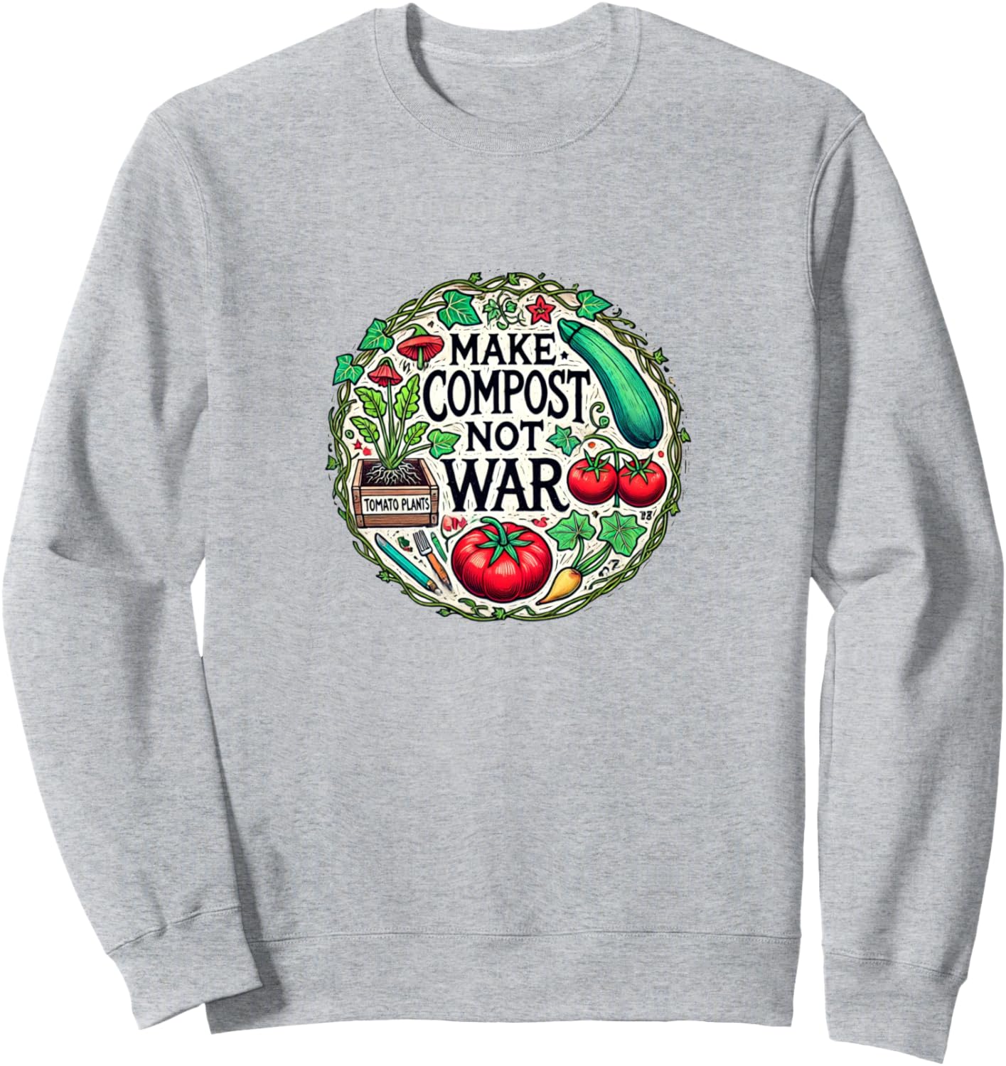 

Делаем компост, а не воюем. Антивоенная толстовка Gardening Lover Snugg, серый
