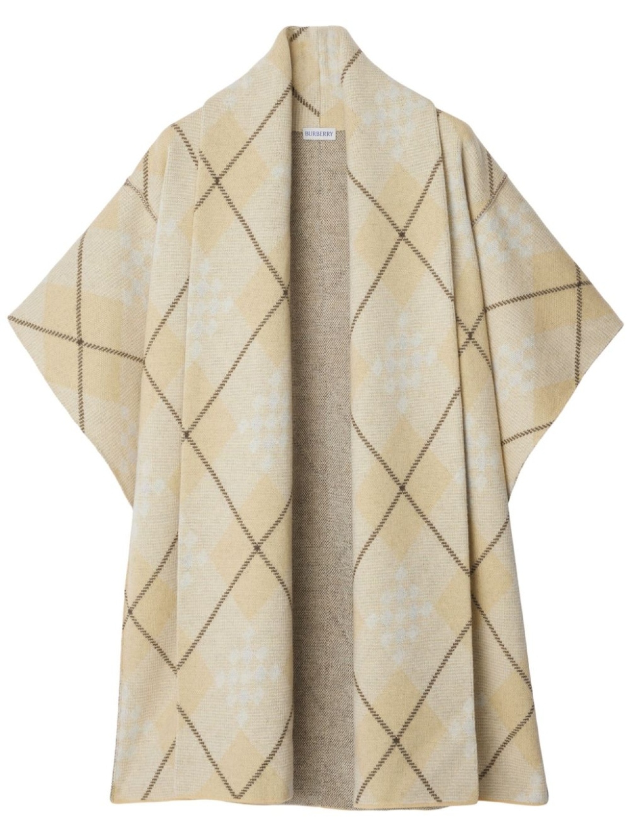 

Burberry кейп в клетку, нейтральный цвет