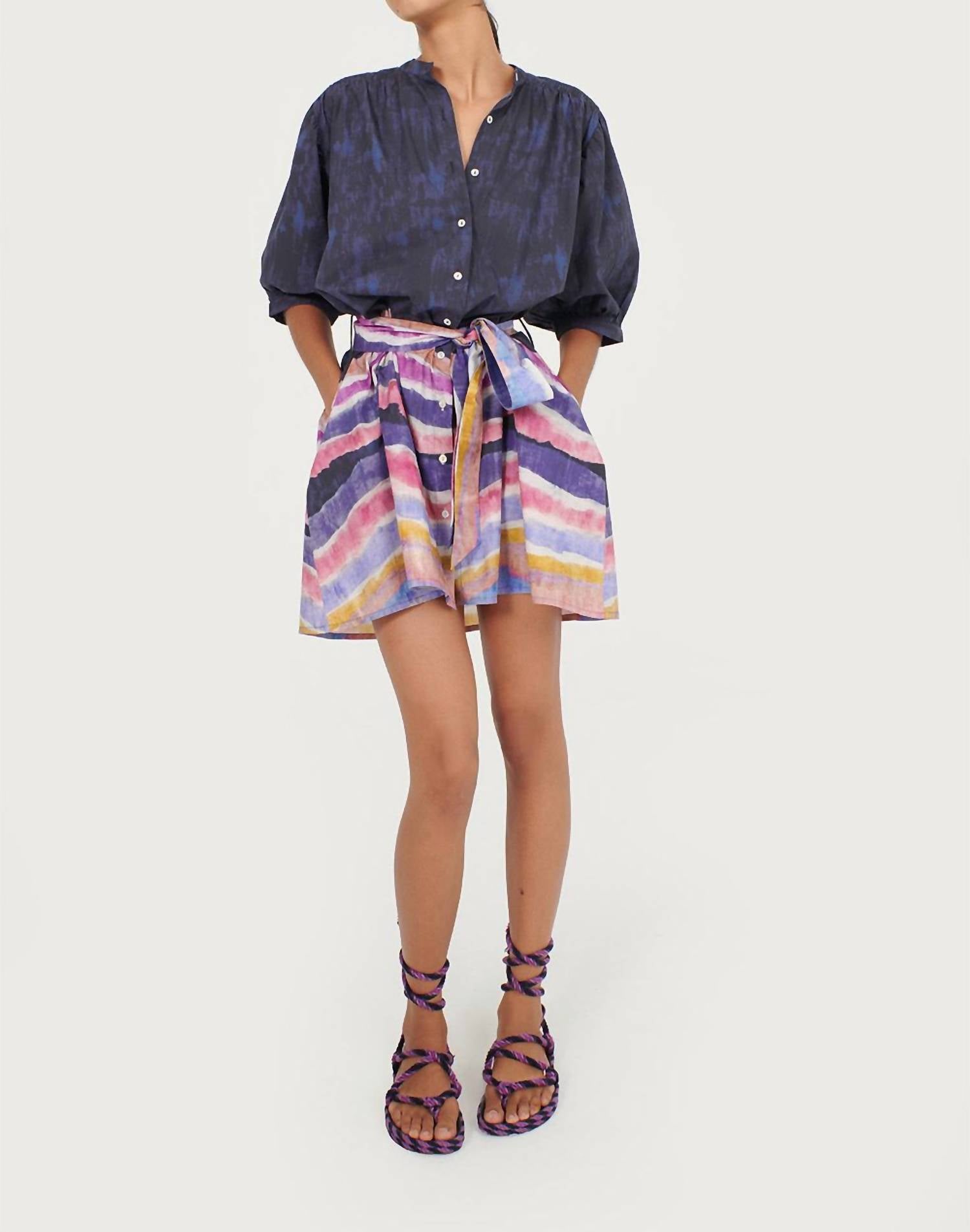 

Мини-платье Kissa из органического хлопка в цвете Kaia Navy CHUFY