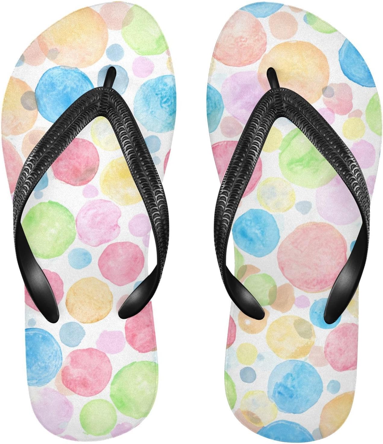 

Вьетнамки с акварельным рисунком, белые круги, пляжные шлепанцы для душа, резиновые нескользящие летние тапочки, обувь для мужчин и женщин Sinestour