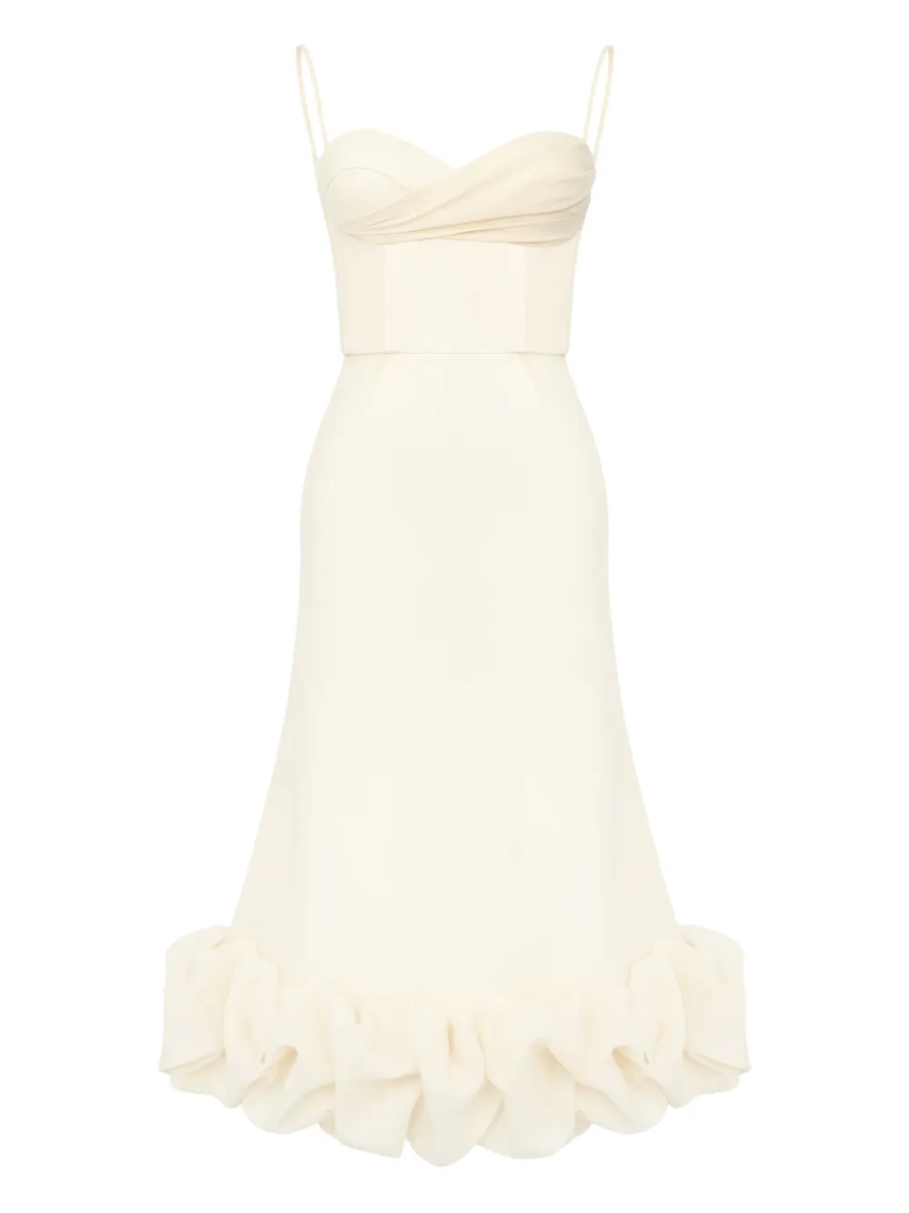 

Платье миди с драпировкой Post Meridiem, слоновая кость