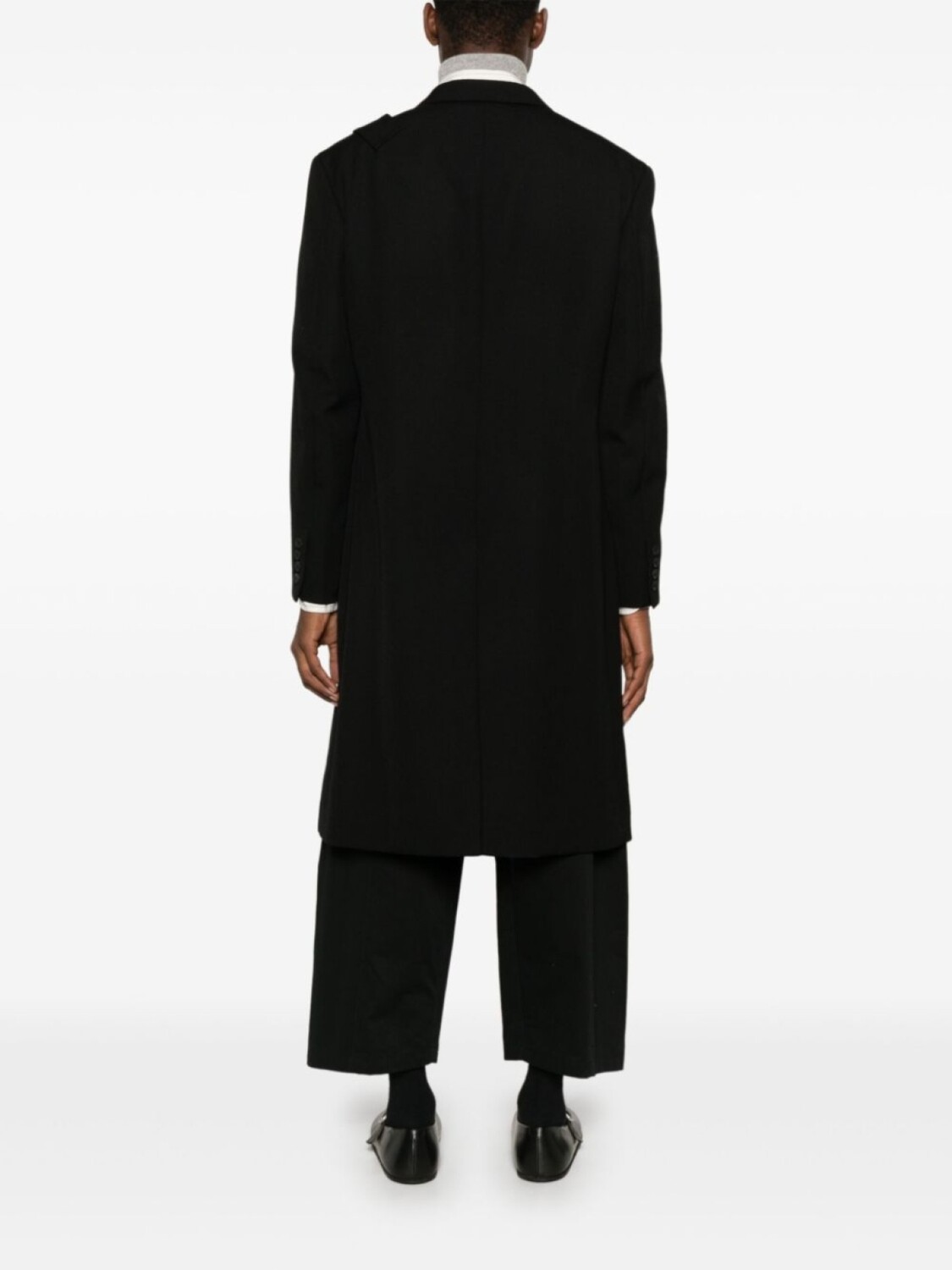 Yohji Yamamoto пальто с потайной застежкой, черный — фото 4