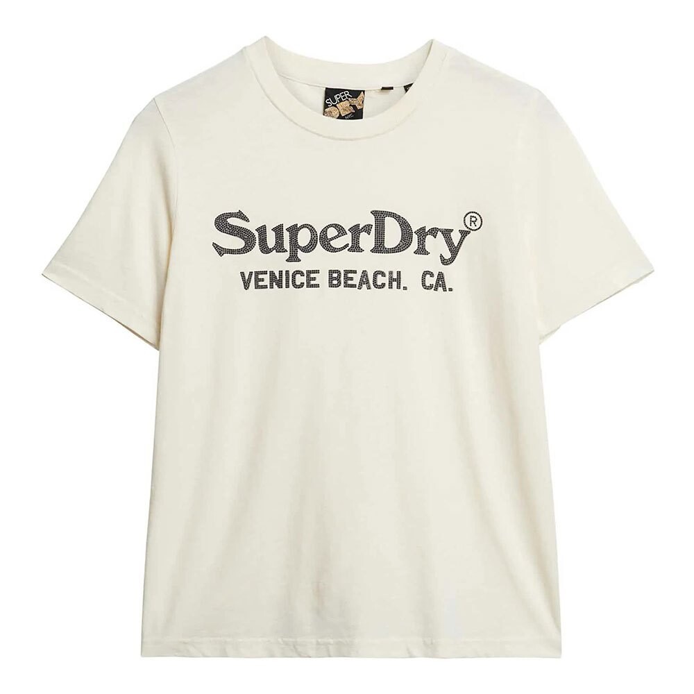 

Футболка с коротким рукавом Superdry Metallic Venue Relaxed, бежевый